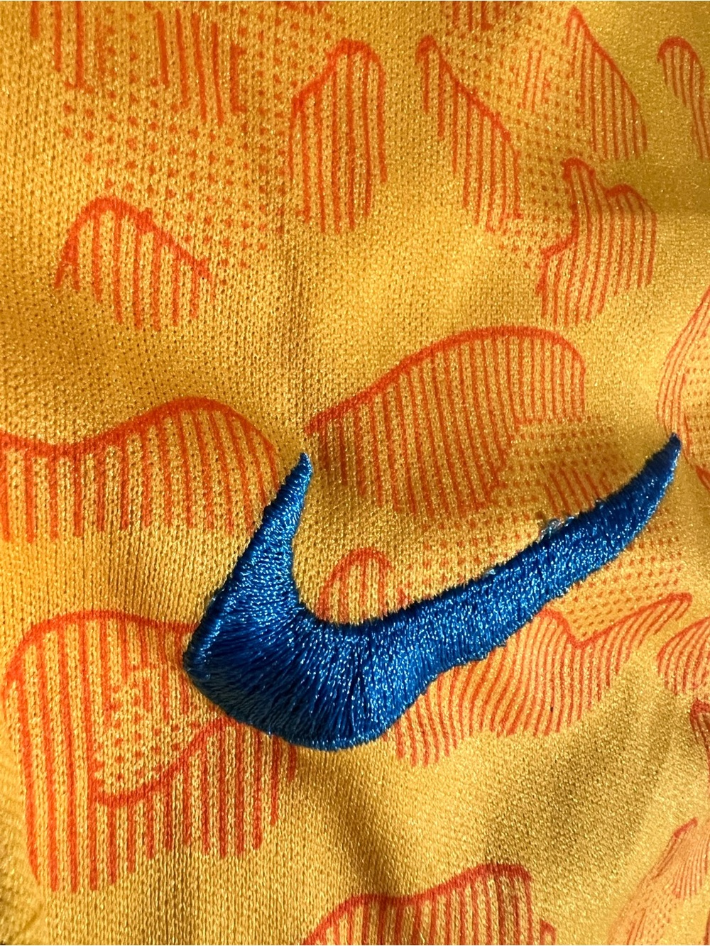 Yellow Brazil Soccer Jersey with Green Trim - Picture 3 of 10